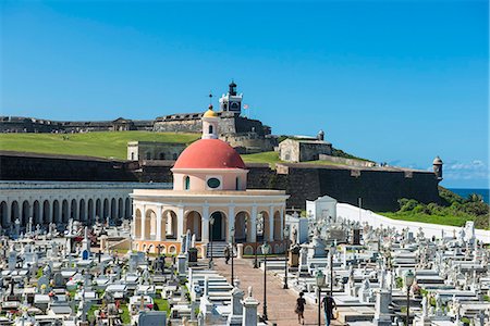 Cemetery in castle of San Felipe del Morro, UNESCO World Heritage Site, San Juan Historic Site, Puerto Rico, West Indies, Caribbean, Central America Stock Photo - Rights-Managed, Code: 841-07083424