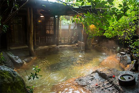 Hot pool in the Kurokawa onsen, public spa, Kyushu, Japan, Asia Stock Photo - Rights-Managed, Code: 841-07083668