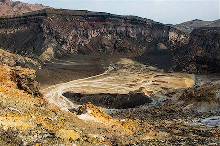 rim - Crater rim on Mount Naka active volcano, Mount Aso, Kyushu, Japan, Asia Stock Photo - Rights-Managed, Code: 841-07083676