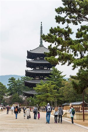Gojyu-no-to (Five Storied Pagoda), UNESCO World Heritage Site, Nara, Kansai, Japan, Asia Stock Photo - Rights-Managed, Code: 841-07083736