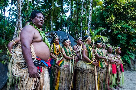 Traditionally dressed islanders posing for the camera, Island of Yap, Federated States of Micronesia, Caroline Islands, Pacific Stock Photo - Rights-Managed, Code: 841-07083748