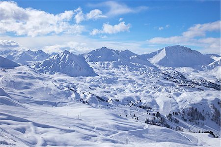 simsearch:841-07082113,k - View of slopes near Belle Plagne, La Plagne, Savoie, French Alps, France, Europe Stock Photo - Rights-Managed, Code: 841-07083828