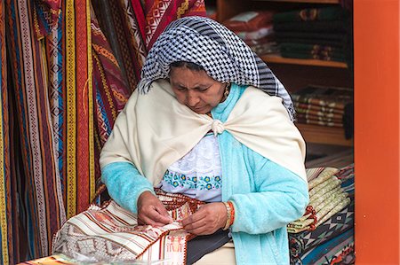 ecuador otavalo market - Woman embroidering, Otavalo market, Imbabura Province, Ecuador, South America Stock Photo - Rights-Managed, Code: 841-07204390