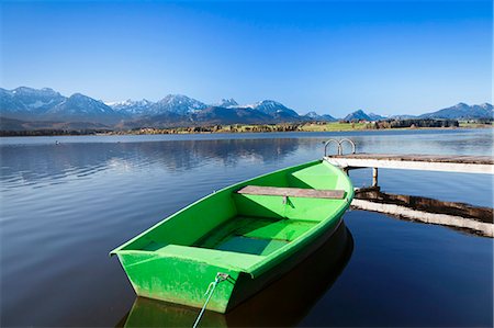 Rowing boat on Lake Hopfensee, Allgau, Bavaria, Germany, Europe Stock Photo - Rights-Managed, Code: 841-07204432