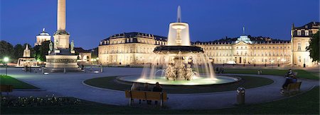 simsearch:841-07589927,k - Schlossplatz Square and Neues Schloss Castle, Stuttgart, Baden Wurttemberg, Germany, Europe Stock Photo - Rights-Managed, Code: 841-07204484