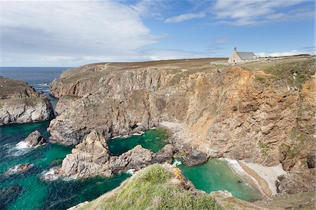 simsearch:841-07204601,k - Coastal landscape at the Pointe du Van with the Chapelle Saint They, Peninsula Sizun, Finistere, Brittany, France, Europe Stock Photo - Rights-Managed, Code: 841-07204550