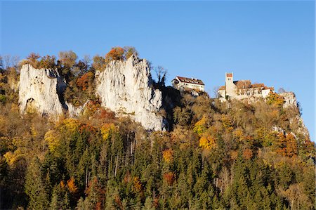 simsearch:841-06445420,k - Schloss Werenwag in autumn, near Beuron, Upper Danube nature park, Swabian Alb, Baden Wurttemberg, Germany, Europe Stock Photo - Rights-Managed, Code: 841-07204589