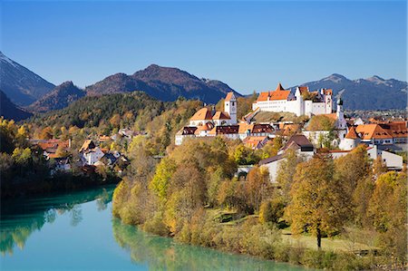 simsearch:841-07589927,k - St. Mang's Abbey (Fussen Abbey) and Hohes Schloss Castle, Fussen, Ostallgau, Allgau, Bavaria, Germany, Europe Stock Photo - Rights-Managed, Code: 841-07204747