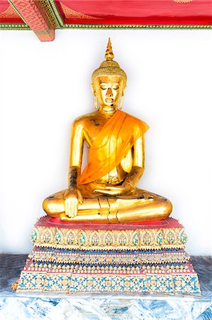 Golden Buddha image, Wat Pho, Bangkok, Thailand, Southeast Asia, Asia Stock Photo - Rights-Managed, Code: 841-07205159