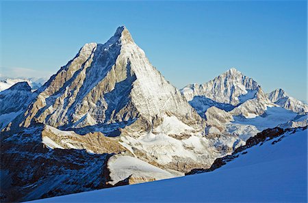 peak - View of the Matterhorn, 4478m, Zermatt, Valais, Swiss Alps, Switzerland, Europe Stock Photo - Rights-Managed, Code: 841-07205222