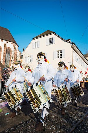 street parade - Fasnact spring carnival parade, Basel, Switzerland, Europe Stock Photo - Rights-Managed, Code: 841-07205316
