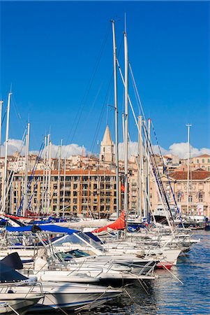 french riviera - View across the Vieux Port, Marseille, Bouches-du-Rhone, Provence-Alpes-Cote-d'Azur, France, Mediterranean, Europe Stock Photo - Rights-Managed, Code: 841-07205558