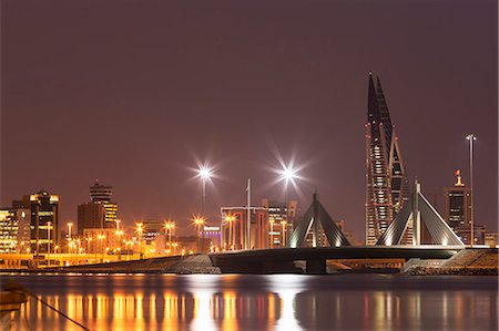 Manama at night, Bahrain, Middle East Stock Photo - Rights-Managed, Code: 841-07205588