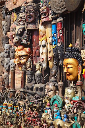 souvenir masks - Souvenir masks, Bhaktapur, Kathmandu Valley, Nepal, Asia Stock Photo - Rights-Managed, Code: 841-07205790