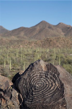 simsearch:841-06445420,k - Petroglyphs, created by the prehistoric Hohokam people, about 1000 years ago, West-Tucson Mountain District, Saguaro National Park, Arizona, United States of America, North America Stock Photo - Rights-Managed, Code: 841-07205825