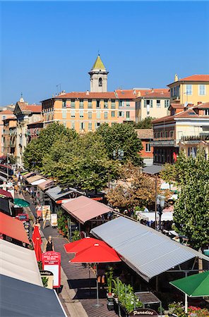 simsearch:841-07205947,k - Outdoor restaurants set up in Cours Saleya, Nice, Alpes Maritimes, Provence, Cote d'Azur, French Riviera, France, Europe Photographie de stock - Rights-Managed, Code: 841-07205890