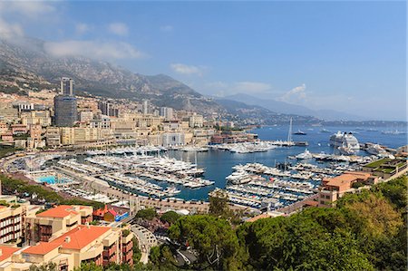 simsearch:841-06806785,k - High angle view of Monaco and harbour, Monaco, Mediterranean, Europe Stock Photo - Rights-Managed, Code: 841-07205935