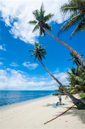 Beautiful white sand beach and palm trees on the island of Yap, Federated States of Micronesia, Caroline Islands, Pacific Stock Photo - Rights-Managed, Code: 841-07206002
