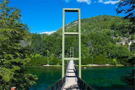 people in argentina - Hanging bridge in the Los Alerces National Park, Chubut, Patagonia, Argentina, South America Stock Photo - Rights-Managed, Code: 841-07206074