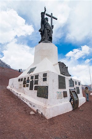 simsearch:841-06449694,k - Monument of Christo Redentor (Christ the Redeemer) on a mountain pass between Mendoza and Santiago, Andes, Argentina, South America Stock Photo - Rights-Managed, Code: 841-07206097