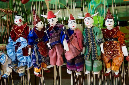 Traditional dolls for sale in the market, Bagan (Pagan), Myanmar (Burma), Asia Stock Photo - Rights-Managed, Code: 841-07206222