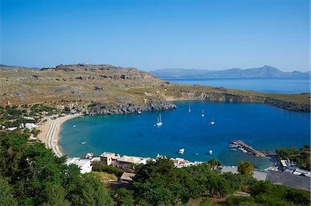 simsearch:6119-07541502,k - Lindos Beach, Lindos, Rhodes, Dodecanese, Greek Islands, Greece, Europe Stock Photo - Rights-Managed, Code: 841-07206321