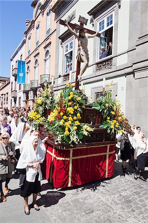 simsearch:841-06807735,k - Easter procession Semana Santa, Vegueta old town, Las Palmas, Gran Canaria, Canary Islands, Spain, Europe Stock Photo - Rights-Managed, Code: 841-07201553