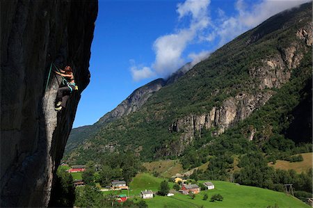 simsearch:841-07083087,k - A female climber tackles a steep cliff at Loven, near Aurland, western Norway, Scandinavia, Europe Stock Photo - Rights-Managed, Code: 841-07202277