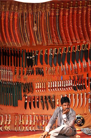 pushkar - Rajasthani traditional knife seller, Pushkar, Rajasthan, India, Asia Stock Photo - Rights-Managed, Code: 841-07202323