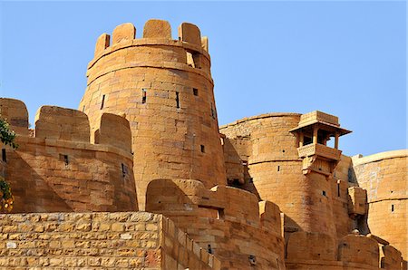 fortress - Remparts, towers and fortifications of Jaisalmer, Rajasthan, India, Asia Stock Photo - Rights-Managed, Code: 841-07202337