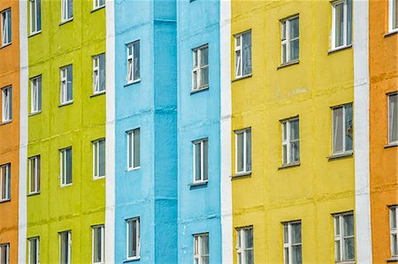 Coloured apartment houses, Siberian city Anadyr, Chukotka Province, Russian Far East, Eurasia Stock Photo - Rights-Managed, Code: 841-07457118