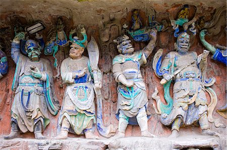 Dazu rock carvings at Mount Baoding, Chongqing, China Stock Photo - Rights-Managed, Code: 841-07457273