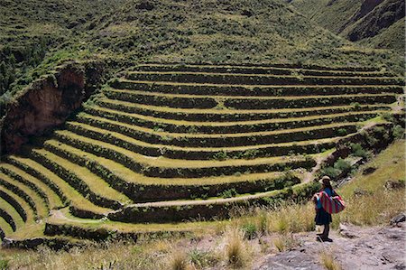 Inca terracing in the Sacred Valley, Pissac, Peru, South America Foto de stock - Direito Controlado, Número: 841-07457318