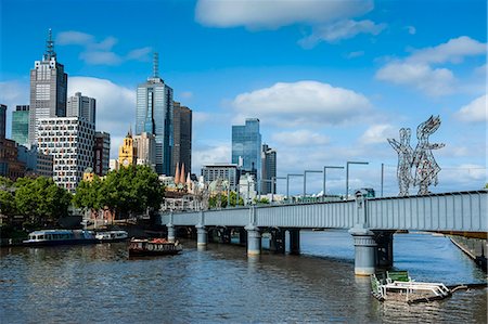 High rise buildings on the Yarra River flowing through Melbourne, Victoria, Australia, Pacific Stock Photo - Rights-Managed, Code: 841-07457662