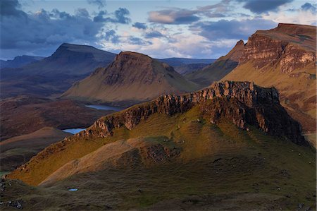 skye scotland - Dramatic early light on the Trotternish ridge as viewed from the Quiraing, Trotternish, Isle of Skye, Scotland, United Kingdom, Europe Stock Photo - Rights-Managed, Code: 841-07457785