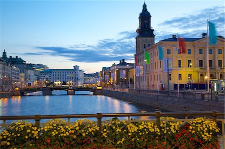 Town Hall and Canal at dusk, Gothenburg, Sweden, Scandinavia, Europe Stock Photo - Rights-Managed, Code: 841-07457790