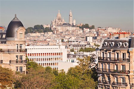 paris city - Looking over the rooftops of Paris to Sacre Coeur, Paris, France, Europe Stock Photo - Rights-Managed, Code: 841-07457919