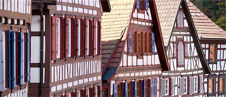 simsearch:841-03517157,k - Windows and wooden shutters of quaint timber-framed houses in Schiltach in the Bavarian Alps, Germany Stock Photo - Rights-Managed, Code: 841-07540669