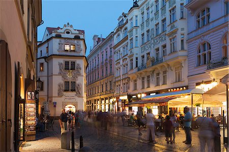 street scene night - Street scene, Prague, Czech Republic, Europe Stock Photo - Rights-Managed, Code: 841-07541056