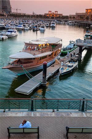 Souk Shark Shopping Center and Marina at twilight, Kuwait City, Kuwait, Middle East Stock Photo - Rights-Managed, Code: 841-07589803