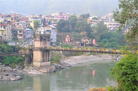 rivers of india - Victoria Bridge across Beas River, Mandi, Himachal Pradesh, India, Asia Stock Photo - Rights-Managed, Code: 841-07589840