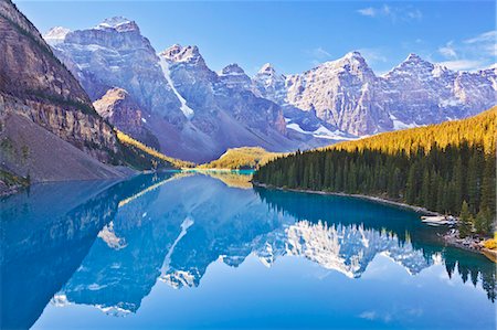 robert harding images canada - Moraine Lake reflections in the Valley of the Ten Peaks, Banff National Park, UNESCO World Heritage Site, Alberta, Canadian Rockies, Canada, North America Stock Photo - Rights-Managed, Code: 841-07590041