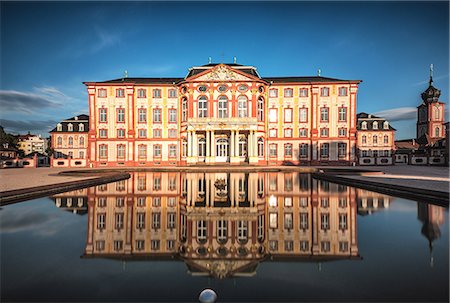 Reflections at Castle Bruchsal, Baden-Wurttemberg, Germany, Europe Stock Photo - Rights-Managed, Code: 841-07782089