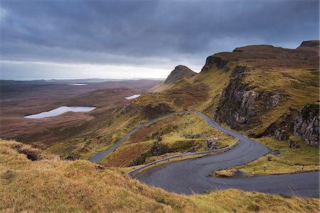 skye scotland - Winding road leading through mountains, Quiraing, Isle of Skye, Inner Hebrides, Scotland, United Kingdom, Europe Stock Photo - Rights-Managed, Code: 841-07782511