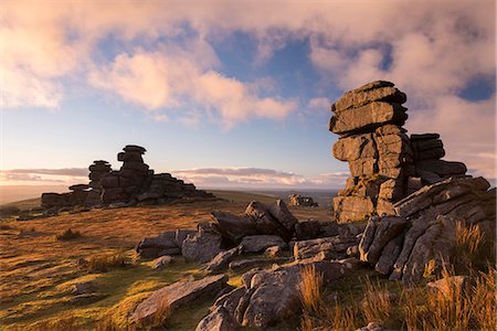 dartmoor national park - Gorgeous evening light at Great Staple Tor in Dartmoor National Park, Devon, England, United Kingdom, Europe Stock Photo - Rights-Managed, Code: 841-07782524