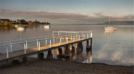 Jetty at 2 Mile Bay, Lake Taupo, North Island, New Zealand, Pacific Stock Photo - Rights-Managed, Code: 841-07913774
