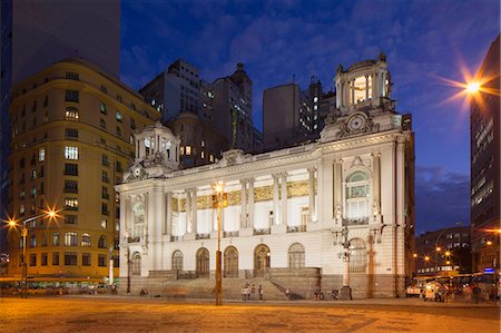 Town Hall (Camara Municipal), dusk, Cinelandia, Centro, Rio de Janeiro, Brazil, South America Stock Photo - Rights-Managed, Code: 841-07913874