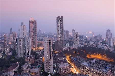 Mumbai skyline from Malabar Hill, Mumbai, Maharashtra, India, Asia Stock Photo - Rights-Managed, Code: 841-08059424
