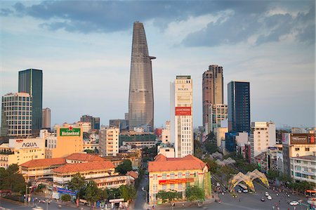 financial district in asia - View of Bitexco Financial Tower and city skyline, Ho Chi Minh City, Vietnam, Indochina, Southeast Asia, Asia Stock Photo - Rights-Managed, Code: 841-08102087