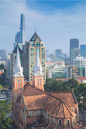 simsearch:841-07673469,k - View of Notre Dame Cathedral and city skyline, Ho Chi Minh City, Vietnam, Indochina, Southeast Asia, Asia Stock Photo - Rights-Managed, Code: 841-08102094